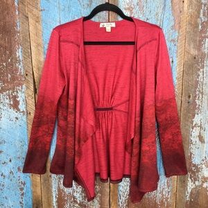 Unity World Wear Red Cardigan Sweater Size S